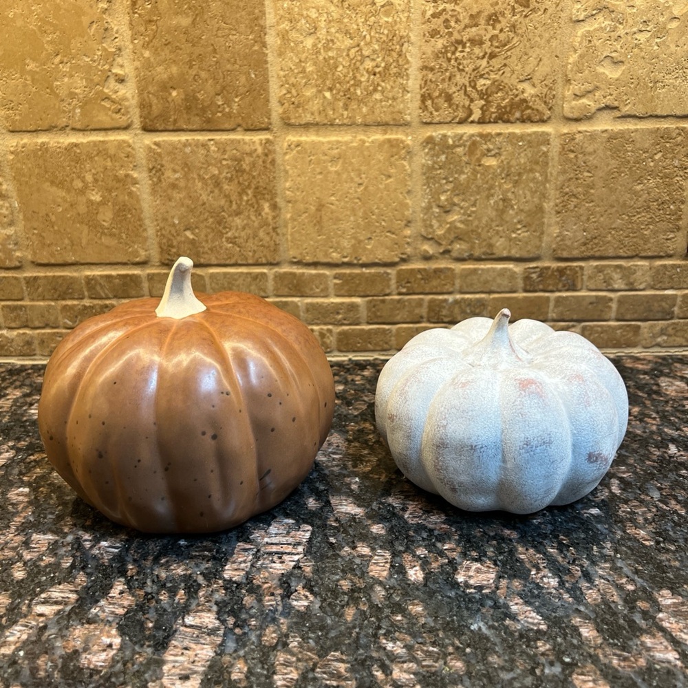 Threshold Ceramic Pumpkins Set of 2